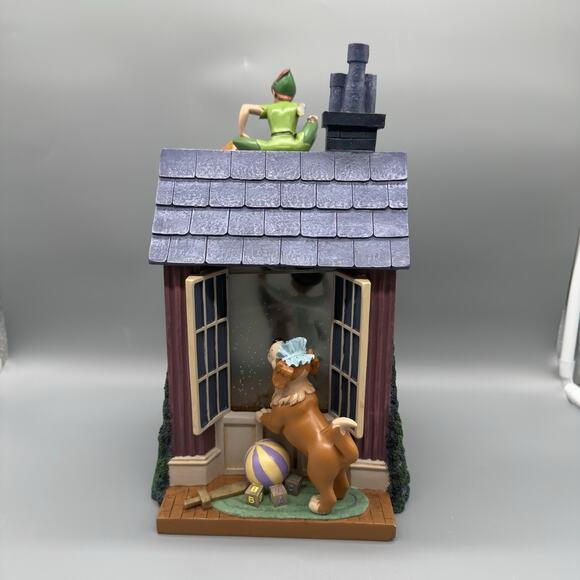 Disney Peter Pan You Can Fly Darling House Snow Globe Music Lights Read - Picture 5 of 8